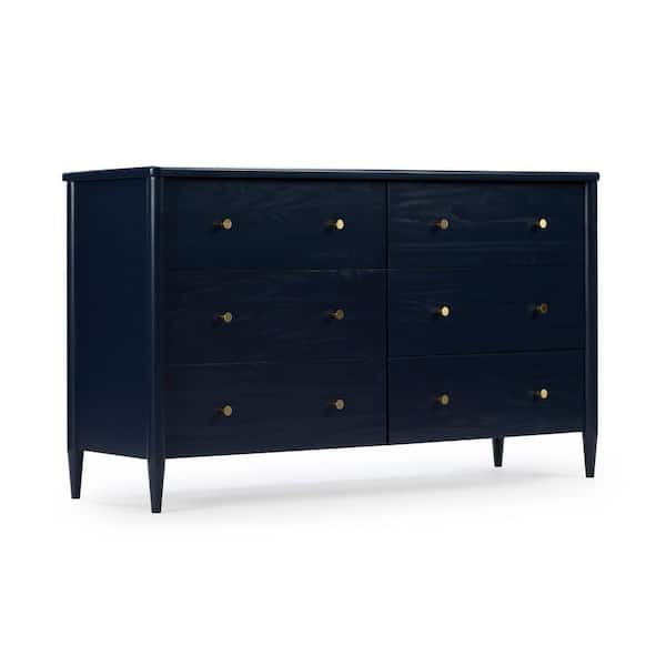 PLANK+BEAM Harbor Blue 6 Drawer 59 in. Wide Chest of Drawers