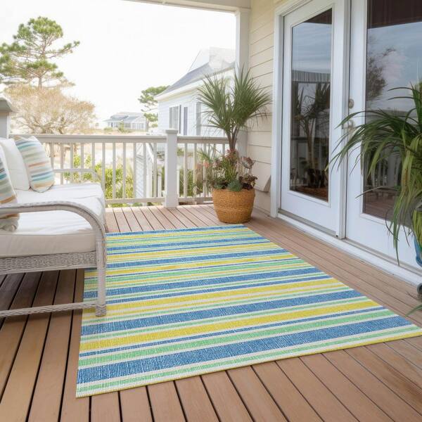 Beverly Rug 5 x 7 Gold Aloha Washable Solid Indoor Outdoor Area Rug