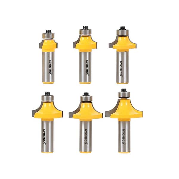 Round Over Edge Forming 1/2 in. Shank Carbide Tipped Router Bit Set (6-Piece)