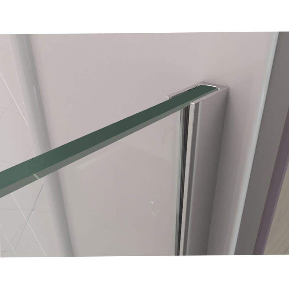 Linea 34" Black Frameless Rectangular Shower Screen