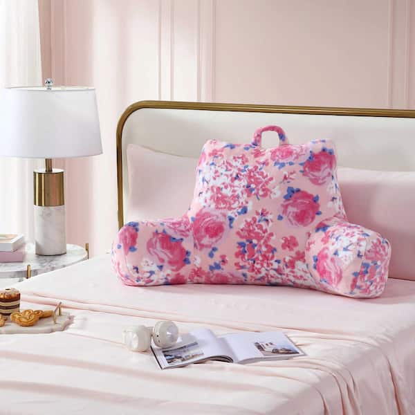 Betsey XOX Floral Light Pink/Purple 1-Piece 48 x 20 Plush Fleece Decorative Pillow