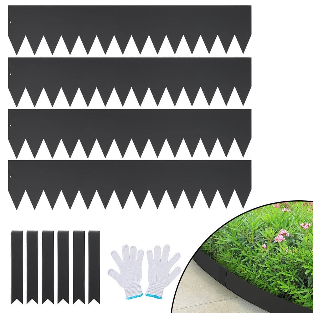 Black Galvanized Steel Hammer-in Landscape Edging Set