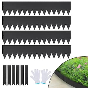 Steel Landscape Edging 4-pack Steel Garden Edging Borders 40 in. L x 8 in. H Strips Hammer-in Edging Border with 6 Clips