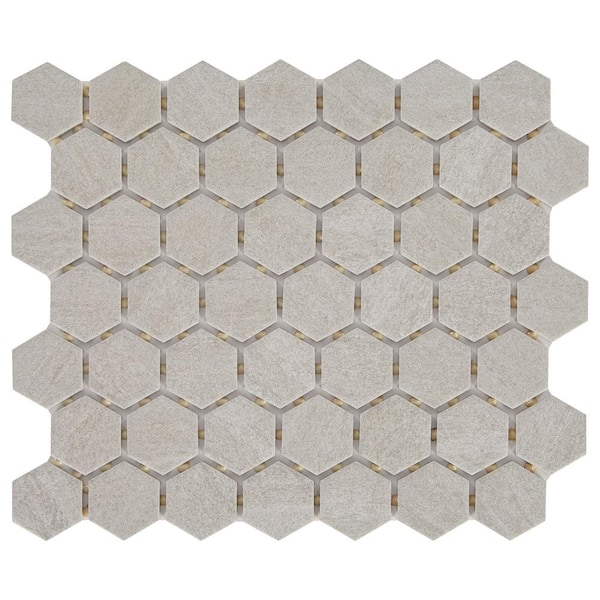 Daltile Nova Falls Gray 10 in. x 12 in. Glazed Ceramic Hexagon Mosaic Tile (97.2 sq. ft./Pallet)