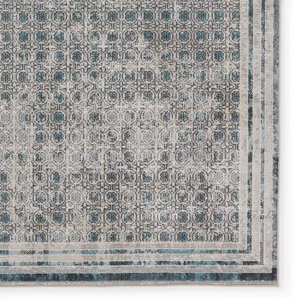 Gray Trellis Handmade Washable Rectangular Synthetic Rug