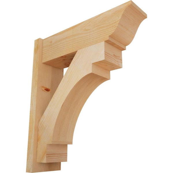 Ekena Millwork 8 in. x 30 in. x 26 in. Merced Traditional Rough Sawn Douglas Fir Outlooker