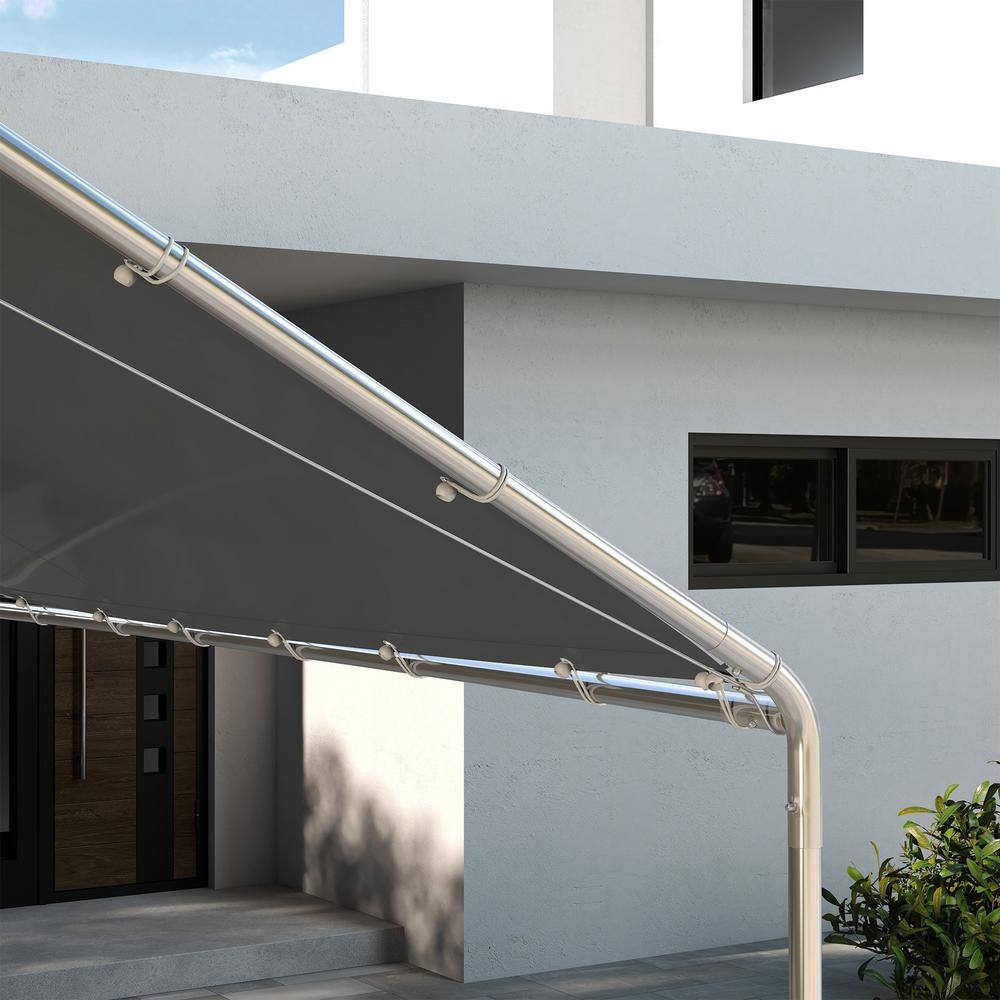 Gray 10x20 FT Waterproof UV-Resistant Carport Canopy Cover with Bungees
