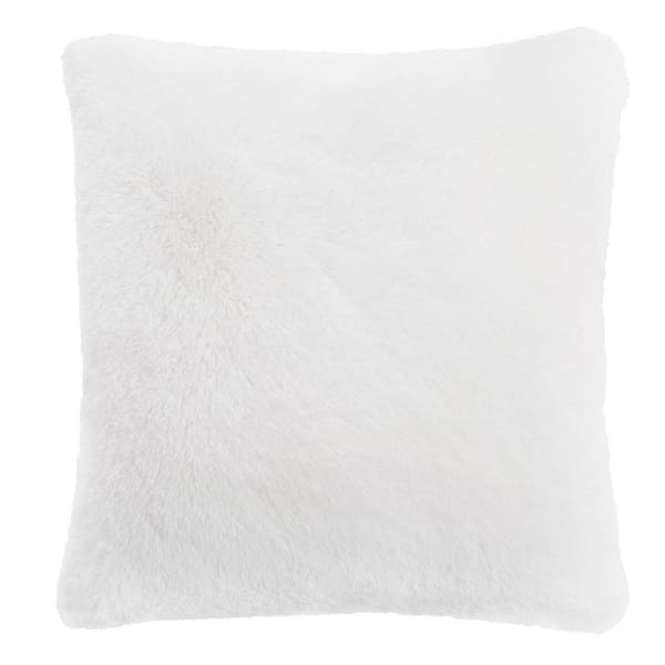 Juicy Couture Alexus Ultraplush White Faux Fur 20 in. x 20 in. Throw Pillow