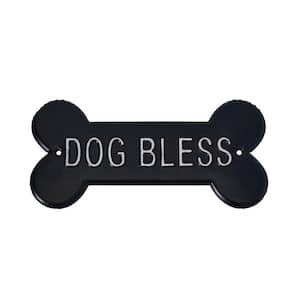 Black Finish Iron "Dog Bless" Decorative Sign