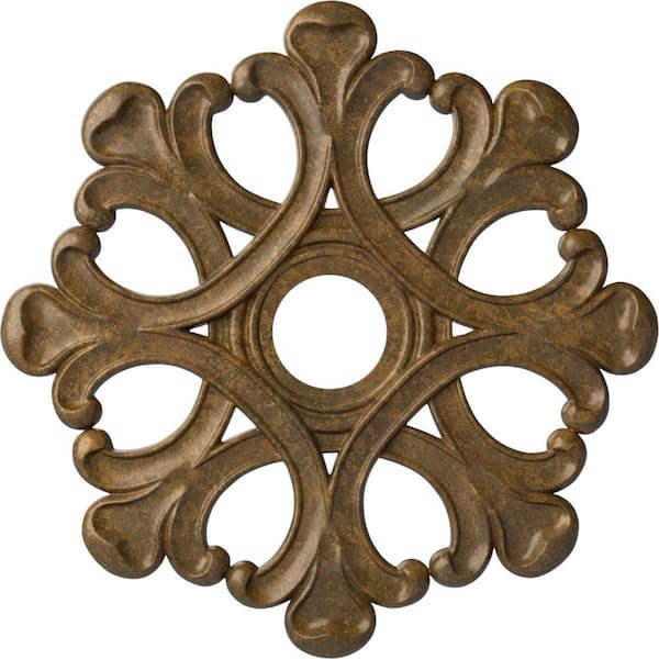 Ekena Millwork 1 in. x 20-7/8 in. x 20-7/8 in. Polyurethane Angel Ceiling Medallion, Rubbed Bronze