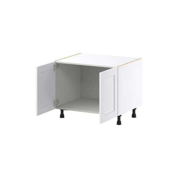 J COLLECTION Mancos Bright White Shaker Assembled Apron Front Sink Base Kitchen Cabinet (30 in. W x 24.5 in. H x 24 in. D)