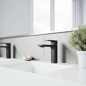 Davidson Single-Handle Single Hole Bathroom Faucet in Matte Black