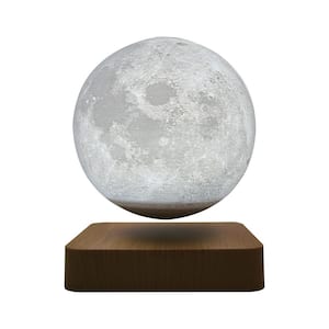 3D Printed Magnetic Levitation Moon LED Table Lamp With Touch Sensor Controls