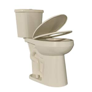 Toilet 21 in. Extra Tall 1.1/1.6 GPF Dual Flush Round Tall 2-Piece Toilet in Bone with Soft Close Seat 12 in. Rough In