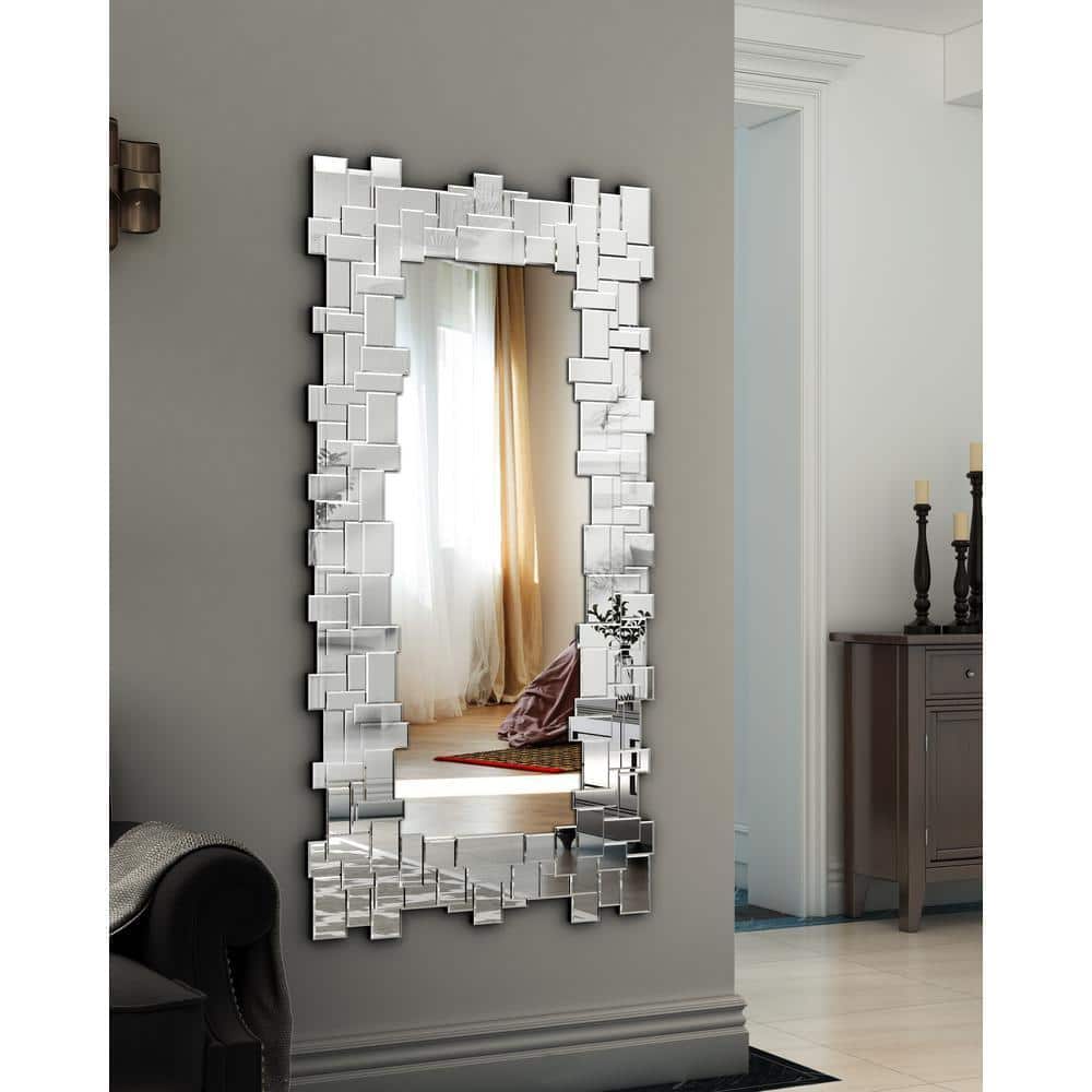 demian 壁掛け式　鏡 KOHROS 47 in. x 25 in. Modern Rectangle Frameless Decorative