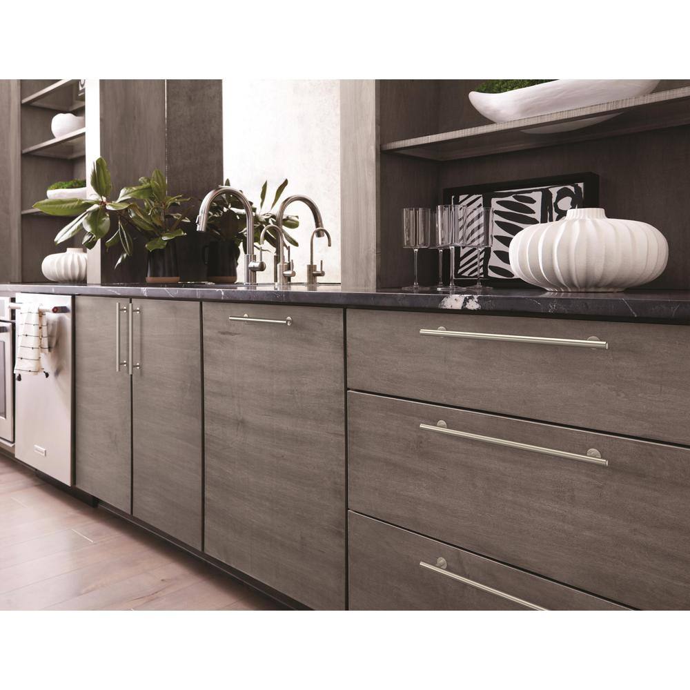 Brushed Nickel Modern Cabinet Drawer Pull with Mounting Hardware