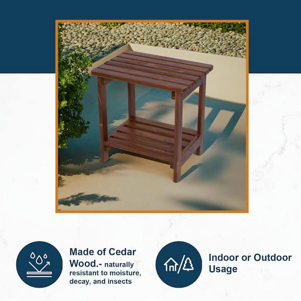 Shine Company 4108 Round Outdoor End Table 19-in W x 19-in L 4108N at