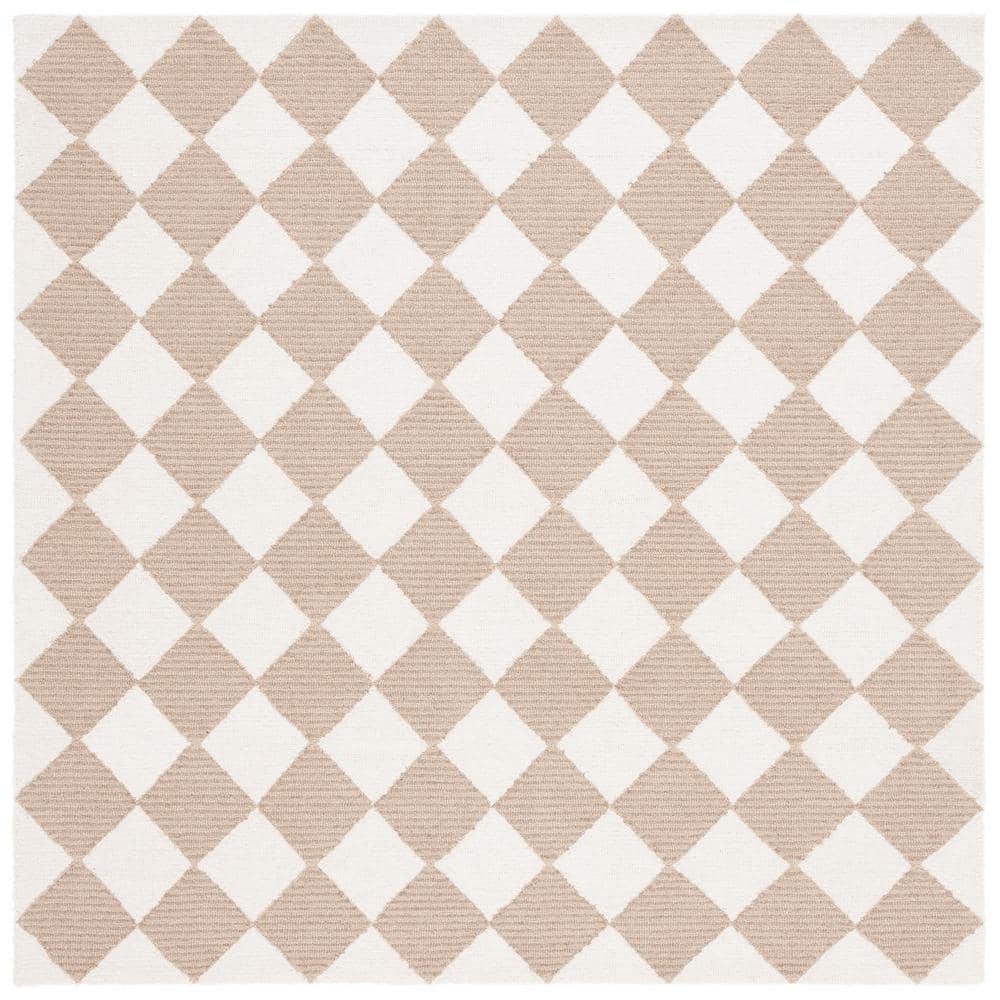 Martha Stewart Natural/Beige 6 ft. x 6 ft. Diamond Striped Square Area Rug price history on PriceWatchPro