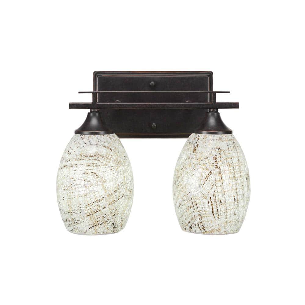 Ontario 12 in. 2-Light Dark Granite Vanity Light