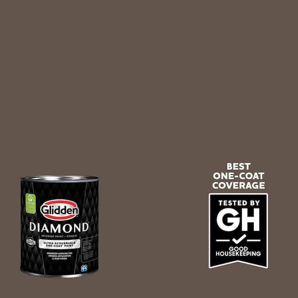 Glidden Diamond 1 qt. PPG1076-7 Ground Coffee Satin Interior Paint with Primer