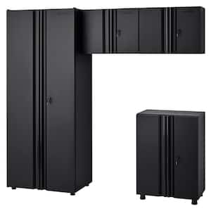 4-Piece Regular Duty Welded Steel Garage Storage System in Black (78 in. W x 75 in. H x 19 in. D)