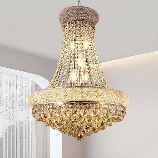 Basdien 22 in 12-light Luxury gold Crystal Chandelier Large