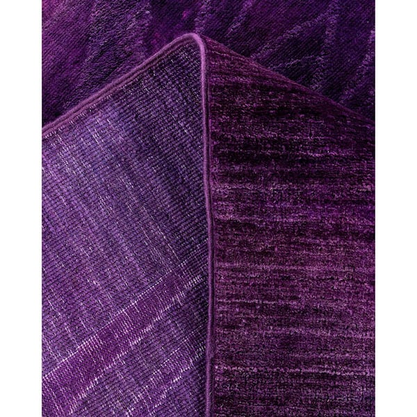 Overdyed Purple 9 ft. x 12 ft. Solid Wool Indoor Area Rug