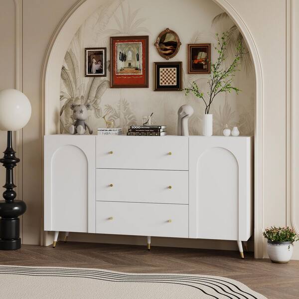 FUFU&GAGA 3-Drawer Chest White 3-Drawer Accent Chest