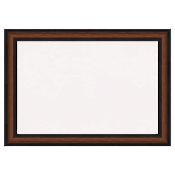 Amanti Art Yale Walnut White Corkboard 27 in. x 19 in. Bulletin Board Memo Board