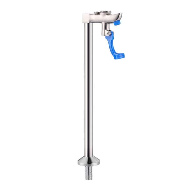 13.8 in. Deck Mount Glass Filler Faucet, Push-Back Glass Filling Station with Male Shank Pedestal in Brushed Nickel