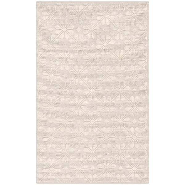 Vermont 2 ft. x 4 ft. Ivory Floral Monochrome Area Rug