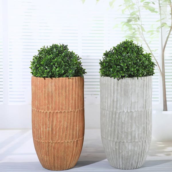 7.48 in 6-Pack Artificial Boxwood Tree UV Resistant Topiary Bushes