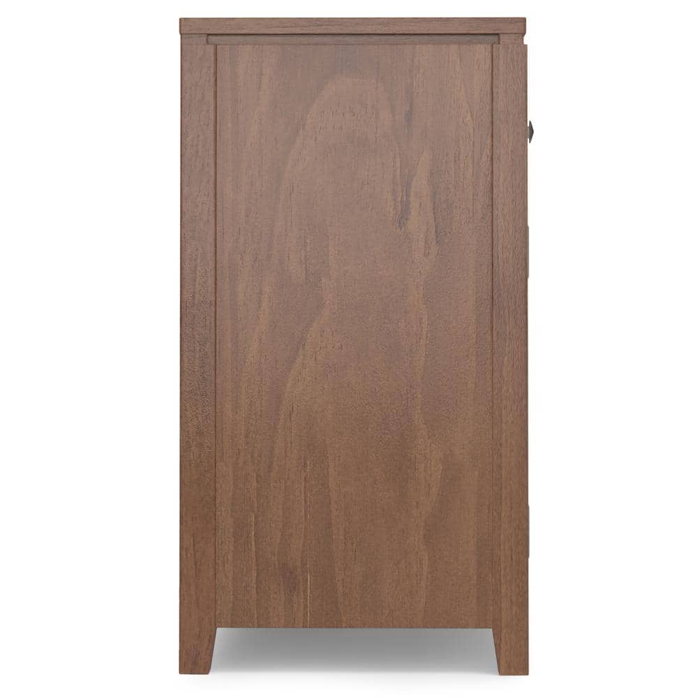 Cosmopolitan Medium Saddle Brown Solid Wood 54" Adjustable Sideboard Buffet