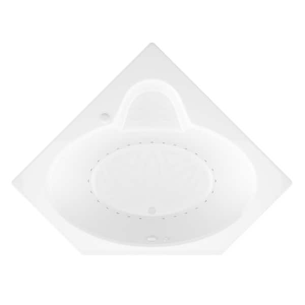 Malachite Series 82 in. x 62 in. Neo Angle Air Bathtub with Center Drain and Aromatherapy Bubbles in Glossy Smooth White