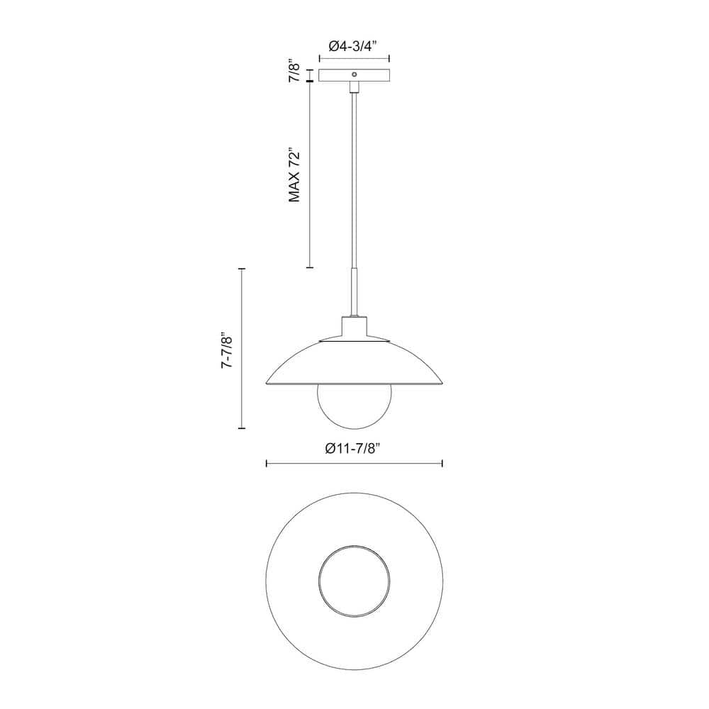 Francesca Matte Black Glass Bowl Pendant Light
