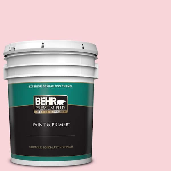 BEHR PREMIUM PLUS 5 gal. #120A-3 Lovelight Semi-Gloss Enamel Exterior Paint & Primer