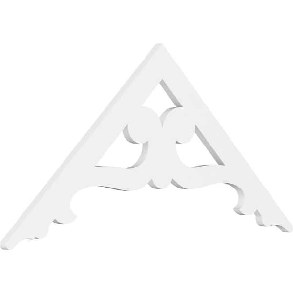 Ekena Millwork 1 in. x 48 in. x 22 in. (11/12) Pitch Brontes Gable Pediment Architectural Grade PVC Moulding
