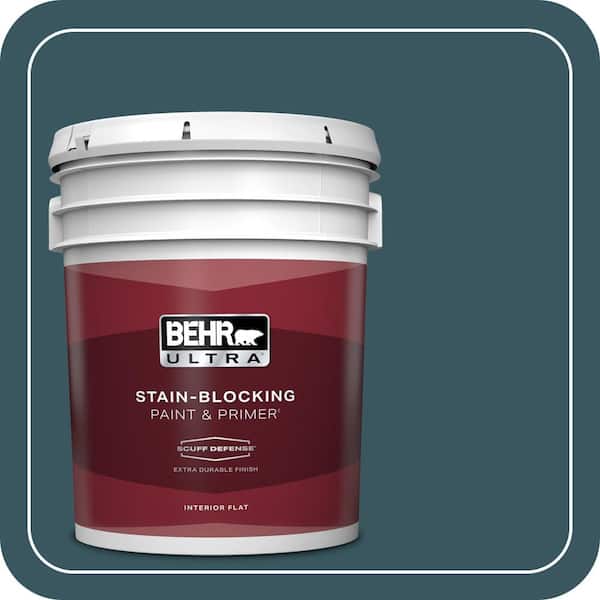BEHR ULTRA 5 gal. #520F-7 Kingfisher Extra Durable Flat Interior Paint & Primer