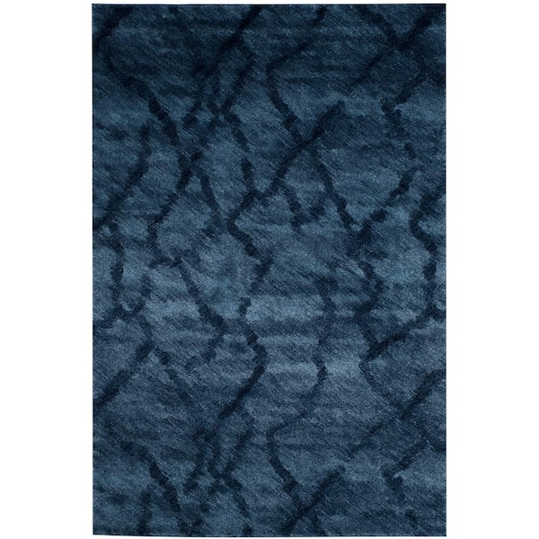 SAFAVIEH Retro Blue/Dark Blue 6 ft. x 9 ft. Abstract Area Rug