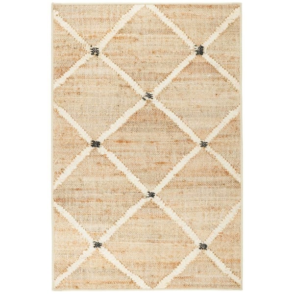 Kali Machine Washable Natural 9 ft. x 12 ft. Indoor Area Rug