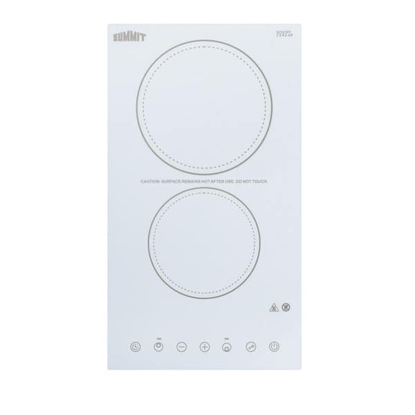 Summit Appliance 12 in. Radiant Electric Cooktop in White with 2 Elements including High Power Element