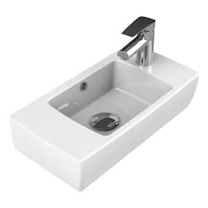 City Wall Mounted Bathroom Sink in White