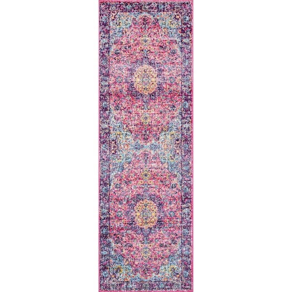 nuLOOM Verona Vintage Persian Pink 2 ft. 6 in. x 6 ft. Runner Rug