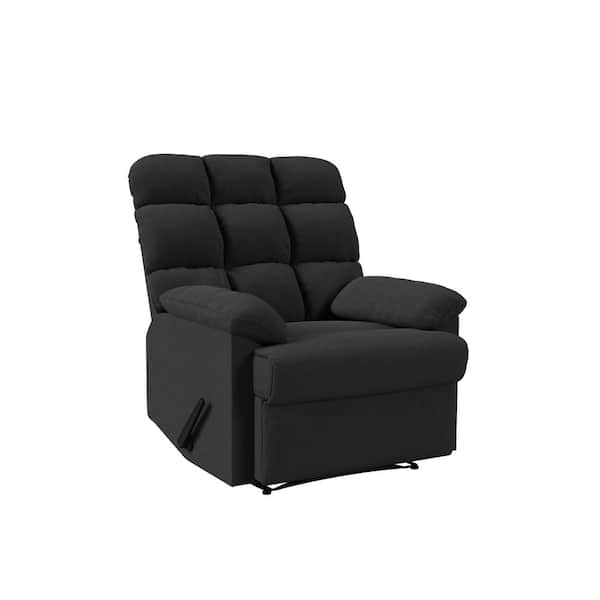ProLounger Gray Fabric Standard (No Motion) Recliner with Tufted Cushions