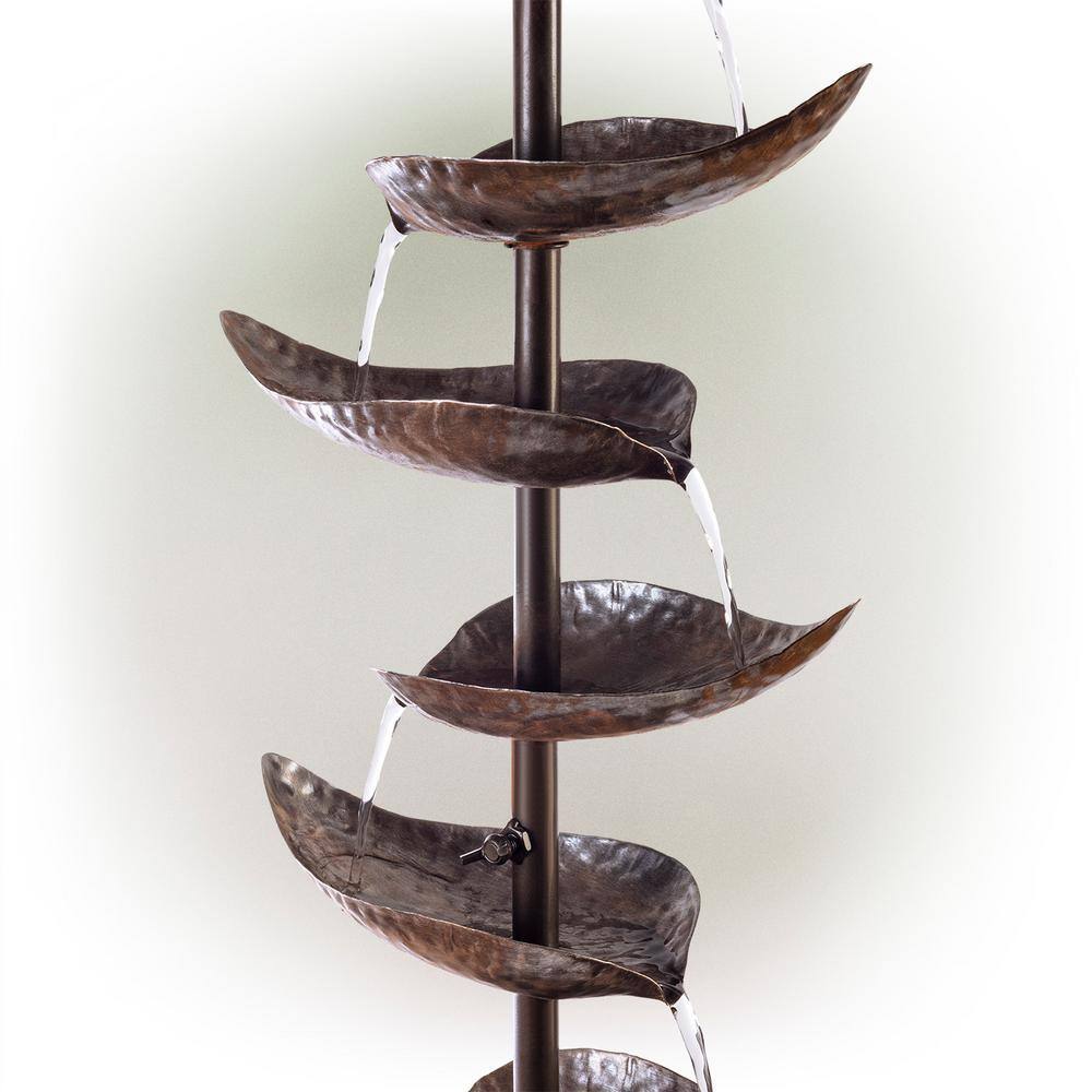 Alpine Bronze 70" Tiered Iron Leaf Fountain
