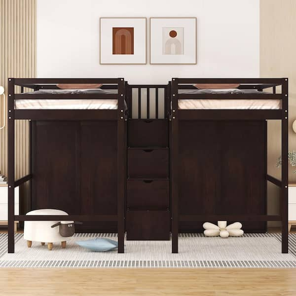 Double twin outlet loft bed