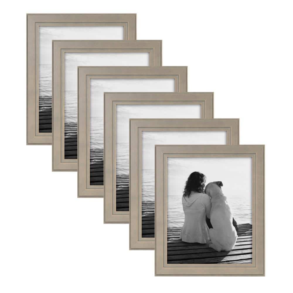 Kieva 8 in. x 10 in. Gray Picture Frame (Set of 6)