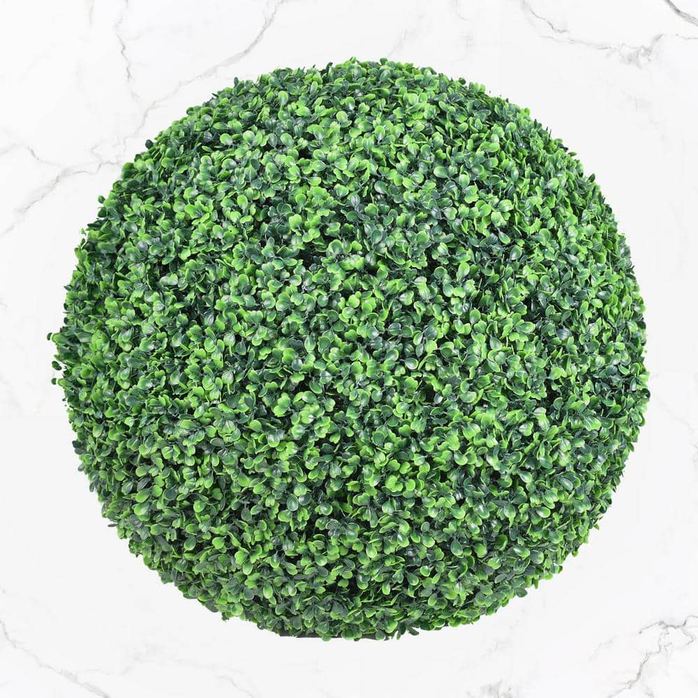 20  in. Round Faux Boxwood Ball 2-PCS UV-Protected Artificial Topiary Pla
