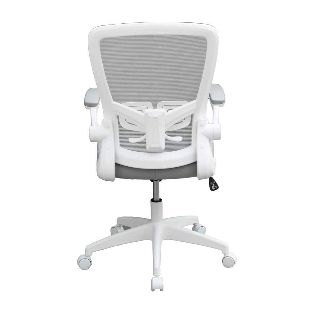 Gray Mesh and Fabric High-Back Task Chair with Adjustable Arms
