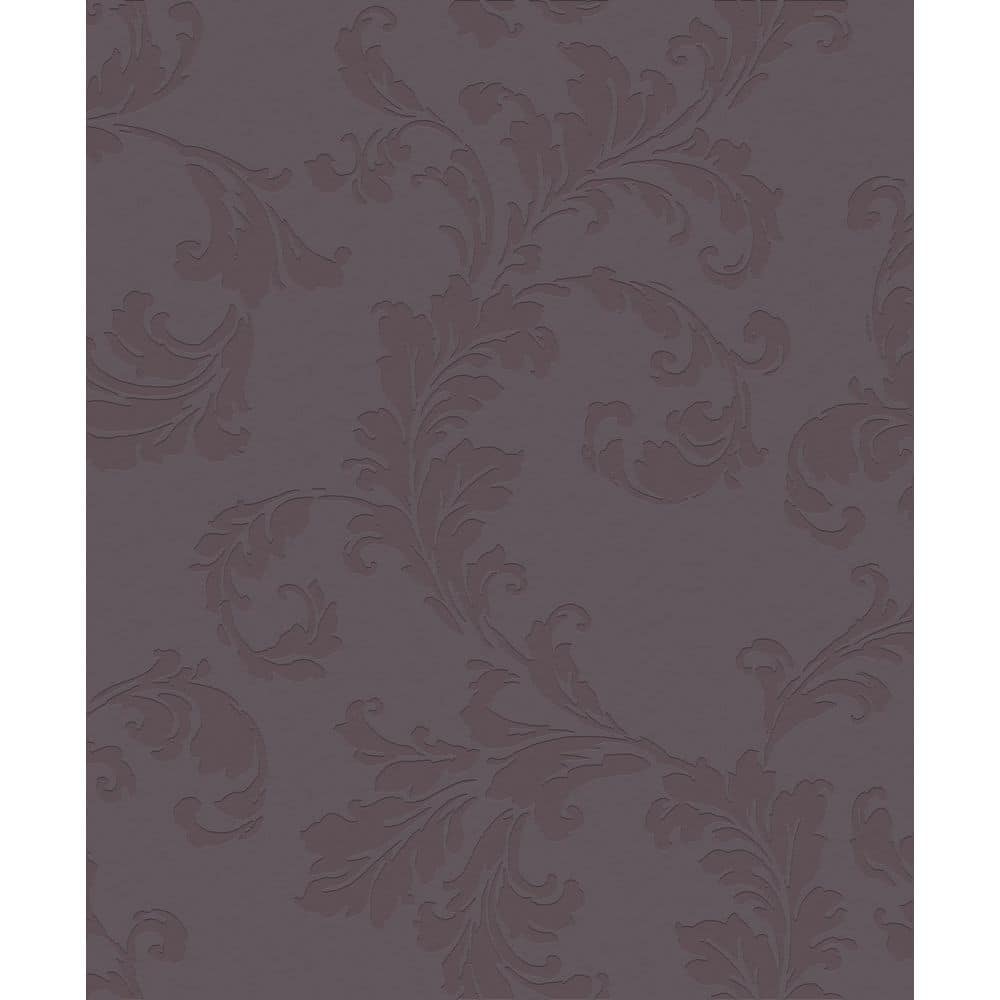 Emporium Collection Purple Acanthus Trail Embossed Metallic Ink Finish Pape